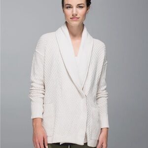 Lululemon Athletica Heathered Oatmeal  Women's Post Practice Cardigan